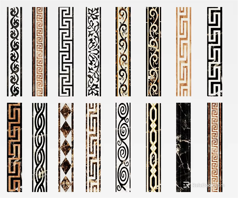 Decorative Lines With Various Ornate Classic And Modern Geometric Patterns 3d model