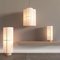 Japanese-style lamp combination 3d model