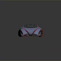 Blue Sports Car With Sleek Design Transparent Roof Red Accents Black Wheels Red Wheel Centers