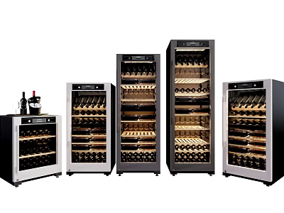 Modern Wine Coolers In Various Sizes With Sleek Stainless Steel Design For Wine Storage 3d model