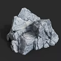 Natural Rock Scenery With Rough Textured Surface And Stacked Formation 3d model