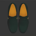 Green Leather Loafers With Fringe Detail And Orange Lining For Elegant Formal Wear