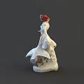 Traditional Style Ceramic Decorative Ornament Set With Female Figure And Red Accents