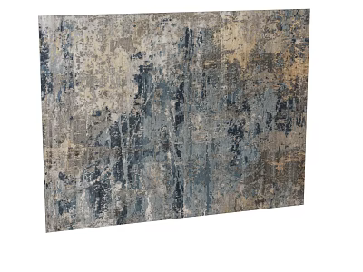 Square Carpet with Abstract Gray Beige Blue Pattern for Modern Home Decor 3d model