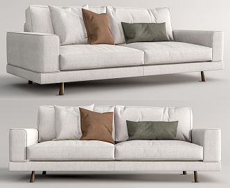 modern double sofa fabric double sofa 3d model