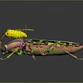 Vibrant Metallic Insect Character With Iridescent Colors Glowing Antennae And Shiny Legs