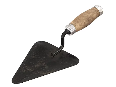 Professional Heavy Duty Metal Trowel With Wooden Handle For Construction Use 3d model
