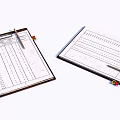 Two Clipboards With Printed Forms And Pens On White Background