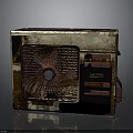 Rusty Vintage Electronic Device Featuring Built In Fan And Control Panel