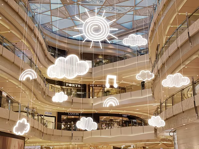 Luminous Empty Hanging Clouds Luminous Empty Hanging Luminous Empty Hanging Children's Empty Hanging Shopping Mall Meichen Empty Hanging 3d model