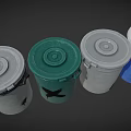 Colorful Trash Bins With Lids For Efficient Waste Disposal Equipment