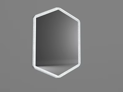 Modern Hexagonal Mirror With White Frame For Minimalist Wall Decor 3d model