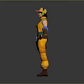 Game Movie Character In Yellow Cap Green Vest Blue Sleeves Yellow Pants With Tool Belt