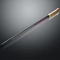 Sharp Metallic Sword With Golden Handle Black Blade And Exquisite Design