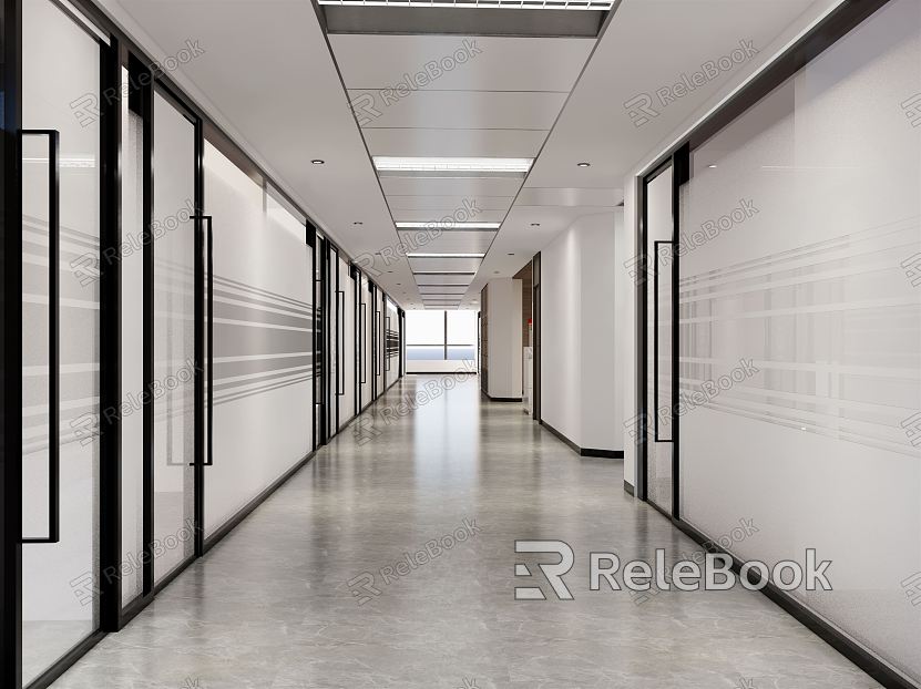 Modern Aisle Office Corridor model