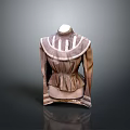 Elegant Brown Blouse With Ruffled Collar Pleated Hem And Fitted Waist Design