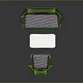 Modern Green Woven Furniture Set With Sofa Chair And White Metal Frame Table