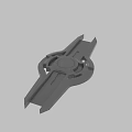Gray Mechanical Component 3D Model With Symmetrical Design Circular Center And Blade Like Extensions 3d model
