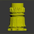 Ornate Carved Decorative Column Pedestal With Lotus Petal Patterns And Layered Structure