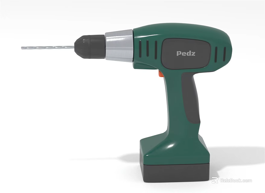 Peakz Green Cordless Handheld Electric Drill Power Tool with Battery Base 3d model