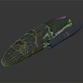 Futuristic Spacecraft With Gray Streamlined Body And Red Cockpit Light