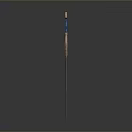 Ornate Fantasy Sword With Blue Blade And Golden Hilt Decoration Details