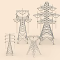 Industrial Power Towers With Various Structural Designs For High Voltage Transmission