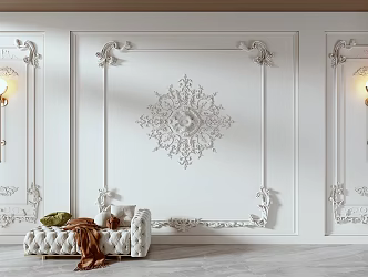 French sofa background wall 3d model