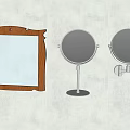 Different Style Mirrors Including Wooden Frame Tabletop Stand And Wall Mounted Designs