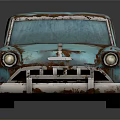 Vintage Blue Rusty Old Car with Classic Design and Weathered Exterior