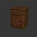 Brown Wooden Nightstand with Two Drawers and Metal Handles Simple Design