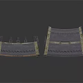 Castle Style Architectural Models With Stone Decorative Patterns And Layered Design
