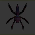 Game Movie Character Spider Monster With Red Purple Blue Gradient Long Legs And Sharp Teeth