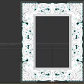 Decorative Wooden Mirror With Ornate Carved Frame For Home Decor Living Space