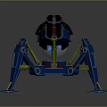 Mechanical Robot Creature Design With Spider Like Legs And Blue Metallic Structure 3d model
