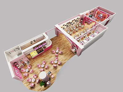 Modern Cafe Theme Dessert Cafe 3d model