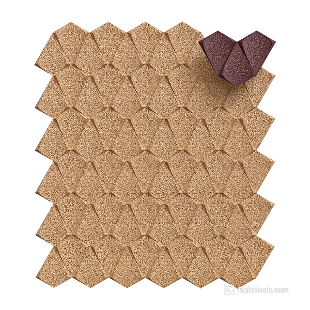 Brown Hexagon Wall Decor With Repeating Geometric Pattern Design For Home Interior 3d model 