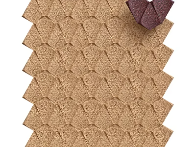 Brown Hexagon Wall Decor With Repeating Geometric Pattern Design For Home Interior 3d model