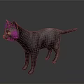 Realistic Black Cat 3D Render With Standing Pose On Gray Background 3d model