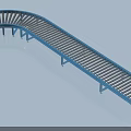 Blue Curved Roller Conveyor Industrial Equipment For Heavy Duty Material Transport