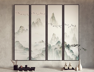 New Chinese Landscape Painting Hanging Painting Decorative Painting 3d model