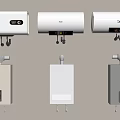 Various Types of Home Water Heaters Including Electric and Gas Models