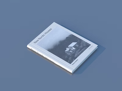 New Nordic Stories Book Cover With Black And White Landscape Image Design 3d model