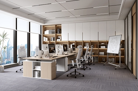 Office area office furniture 3d model