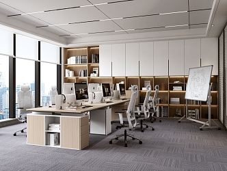 Office area office furniture 3d model