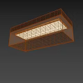 Modern Rectangular Ceiling Light With Black Frame And Warm Soft Glow 3d model