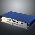 Blue Network Switch Featuring Modern Design Multiple Ports And Metallic Finish 3d model