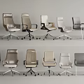Modern Office Chairs In Various Styles With Leather Upholstery And Rolling Wheels