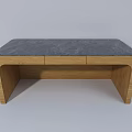 Modern Coffee Table With Marble Top Wooden Frame And Drawer Storage 3d model