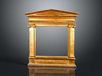 Classical Golden Frame Structure With Decorative Top Columns And Ornate Base Details 3d model